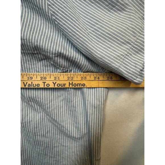 Blue & White Striped Button-Front Short Sleeve Blouse 3X By Angels Forever Young - Picture 5 of 10